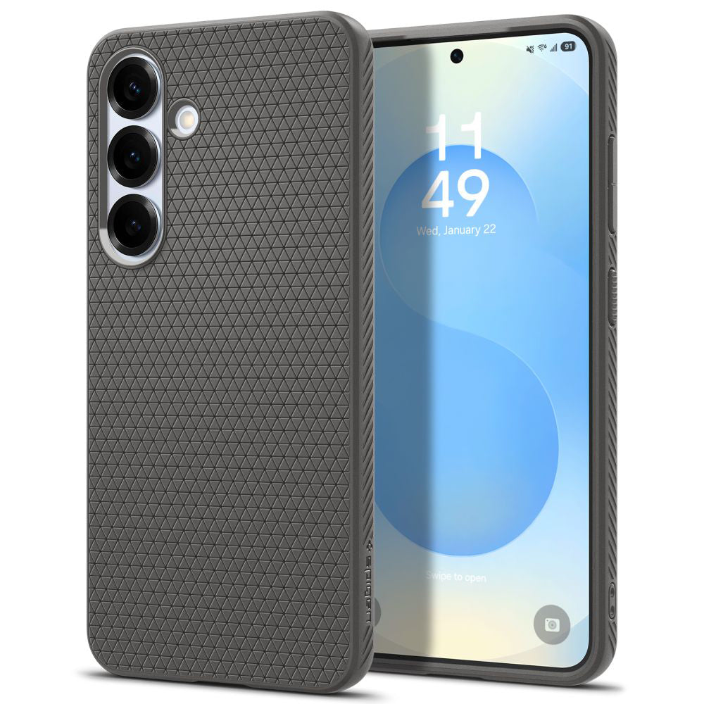 Étui pour Samsung Galaxy S25 S931, Spigen, Liquid Air, Gris