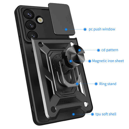 Coque pour Samsung Galaxy S25 S931, Techsuit, CamShield, Noire