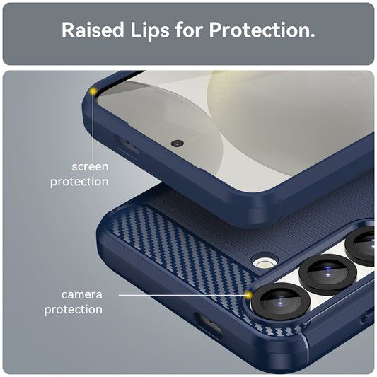Coque pour Samsung Galaxy S25 S931, Techsuit, Carbone, Bleue