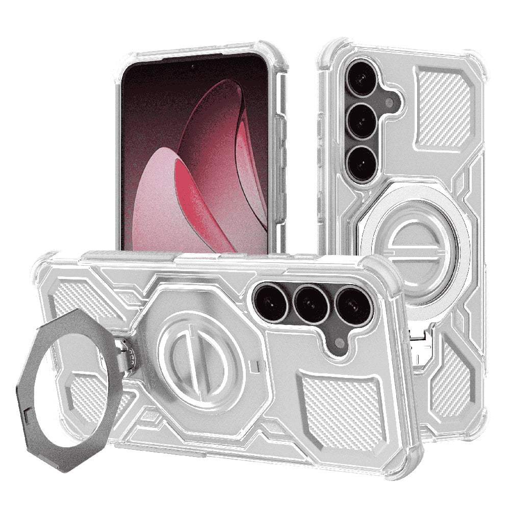 Coque pour Samsung Galaxy S25 S931, Techsuit, Carbon Shield Pro, Blanc