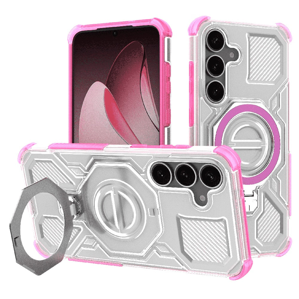 Coque pour Samsung Galaxy S25 S931, Techsuit, Carbon Shield Pro, Rose