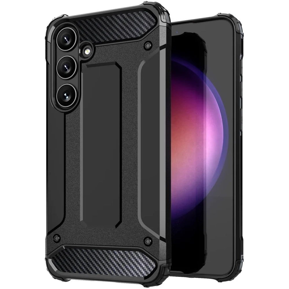 Coque pour Samsung Galaxy S25 S931, Techsuit, Hybrid Armor, Noire