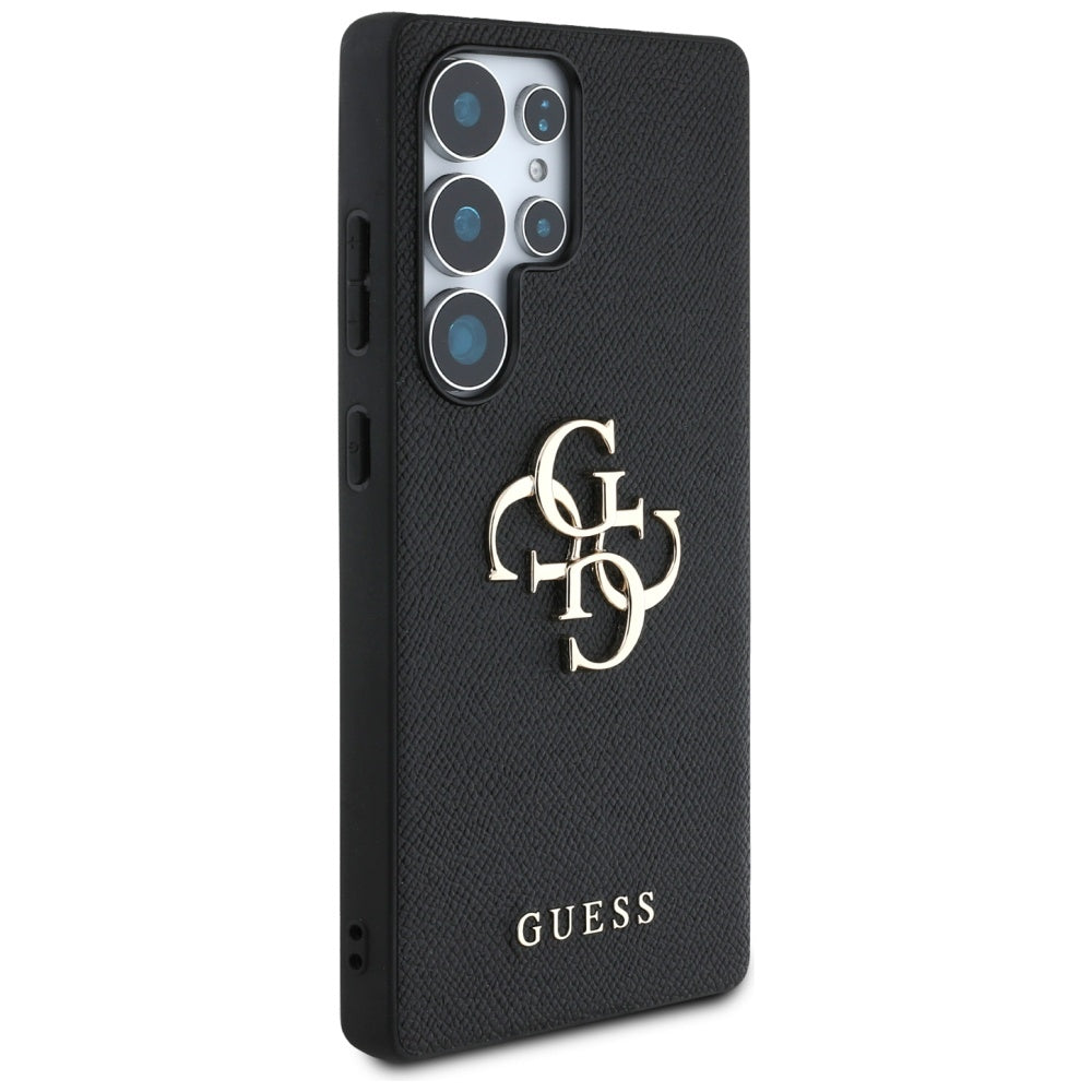 Étui pour Samsung Galaxy S25 Ultra S938, Guess, 4G Grained Big and Classic Logo, Noir