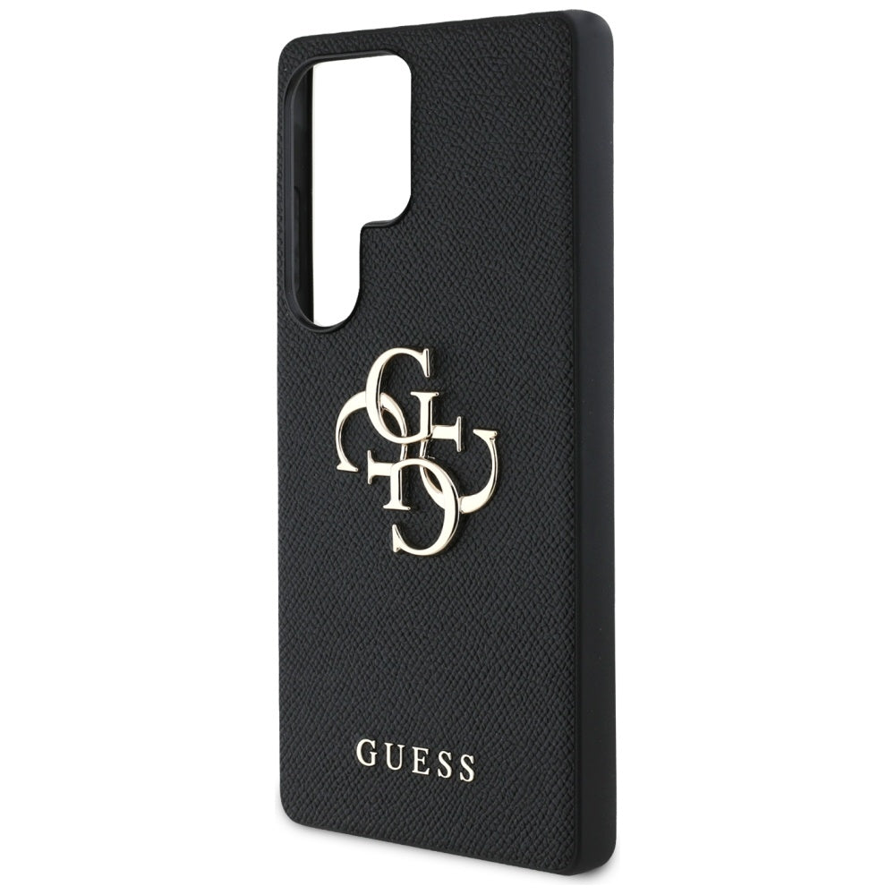 Étui pour Samsung Galaxy S25 Ultra S938, Guess, 4G Grained Big and Classic Logo, Noir