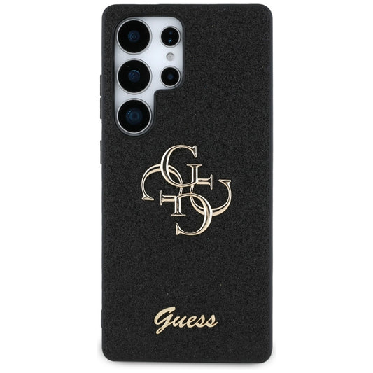Étui pour Samsung Galaxy S25 Ultra S938, Guess, Glitter Big 4G Script, Noir