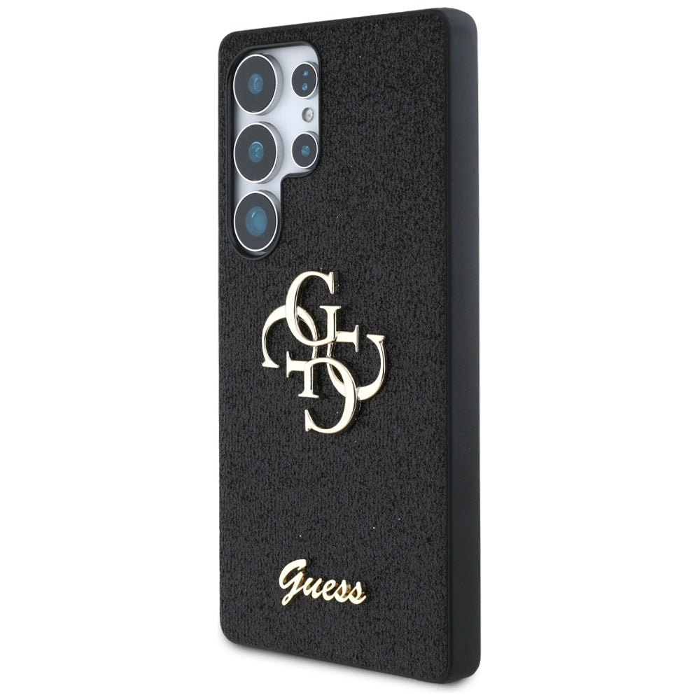 Hülle für Samsung Galaxy S25 Ultra S938, Guess, Glitter Big 4G Script, Schwarz