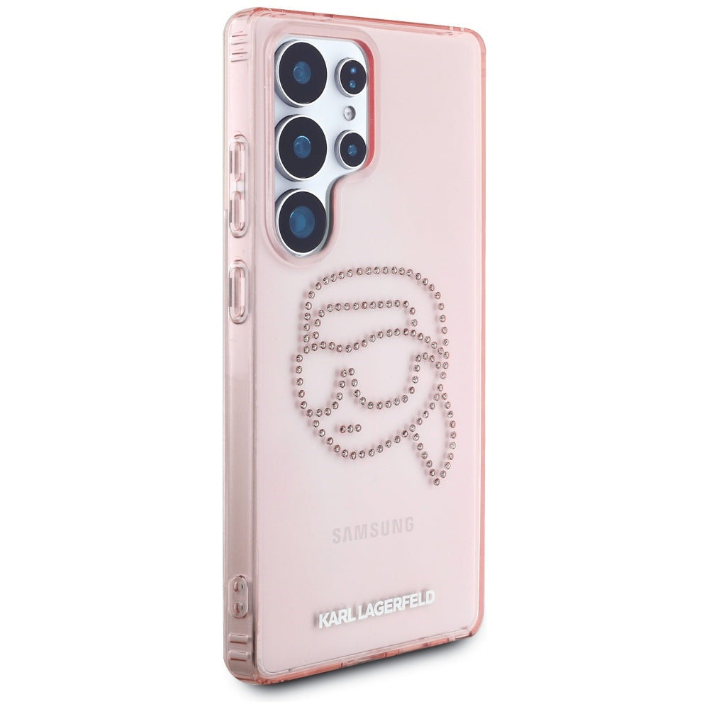 Étui pour Samsung Galaxy S25 Ultra S938, Karl Lagerfeld, IML Luxury Karl's Head, Rose