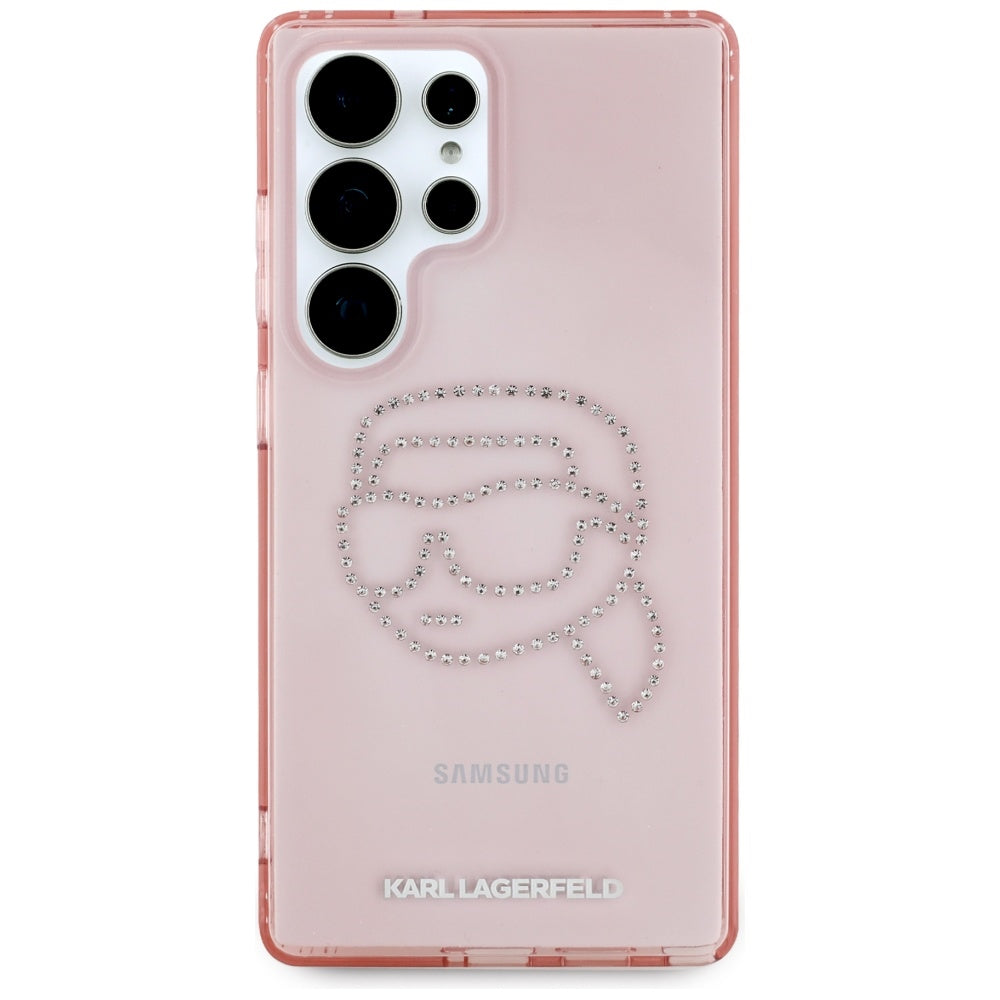 Étui pour Samsung Galaxy S25 Ultra S938, Karl Lagerfeld, IML Luxury Karl's Head, Rose