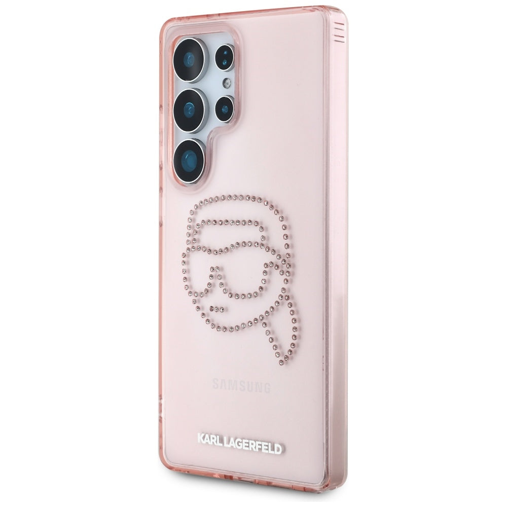 Étui pour Samsung Galaxy S25 Ultra S938, Karl Lagerfeld, IML Luxury Karl's Head, Rose