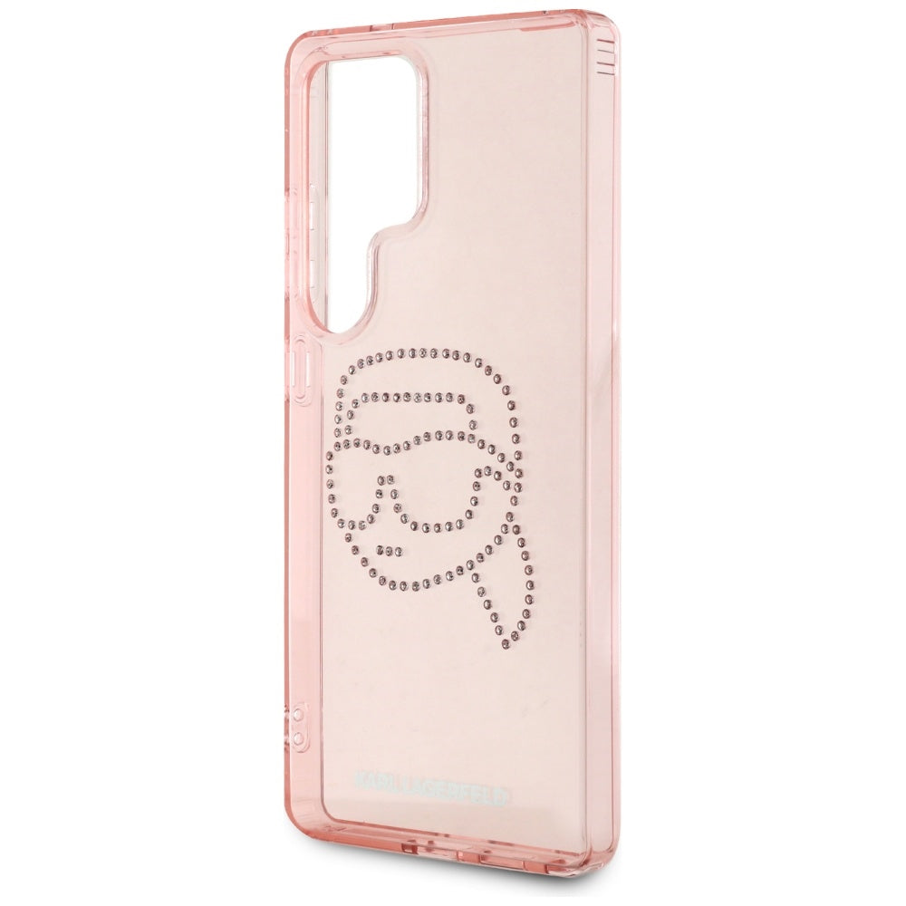 Étui pour Samsung Galaxy S25 Ultra S938, Karl Lagerfeld, IML Luxury Karl's Head, Rose
