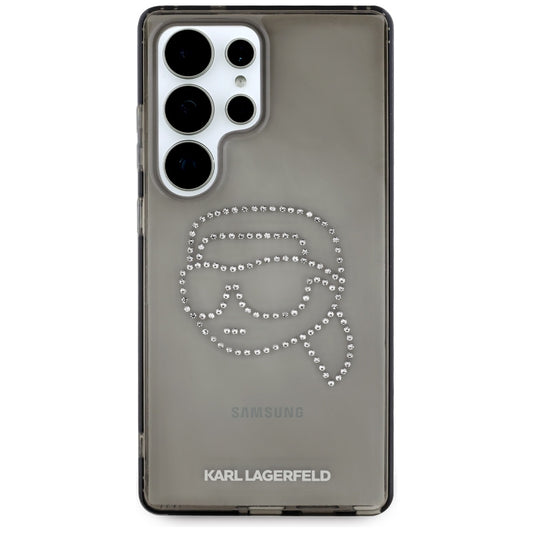 Housse pour Samsung Galaxy S25 Ultra S938, Karl Lagerfeld, IML Rhinestones Karl's Head, Noire
