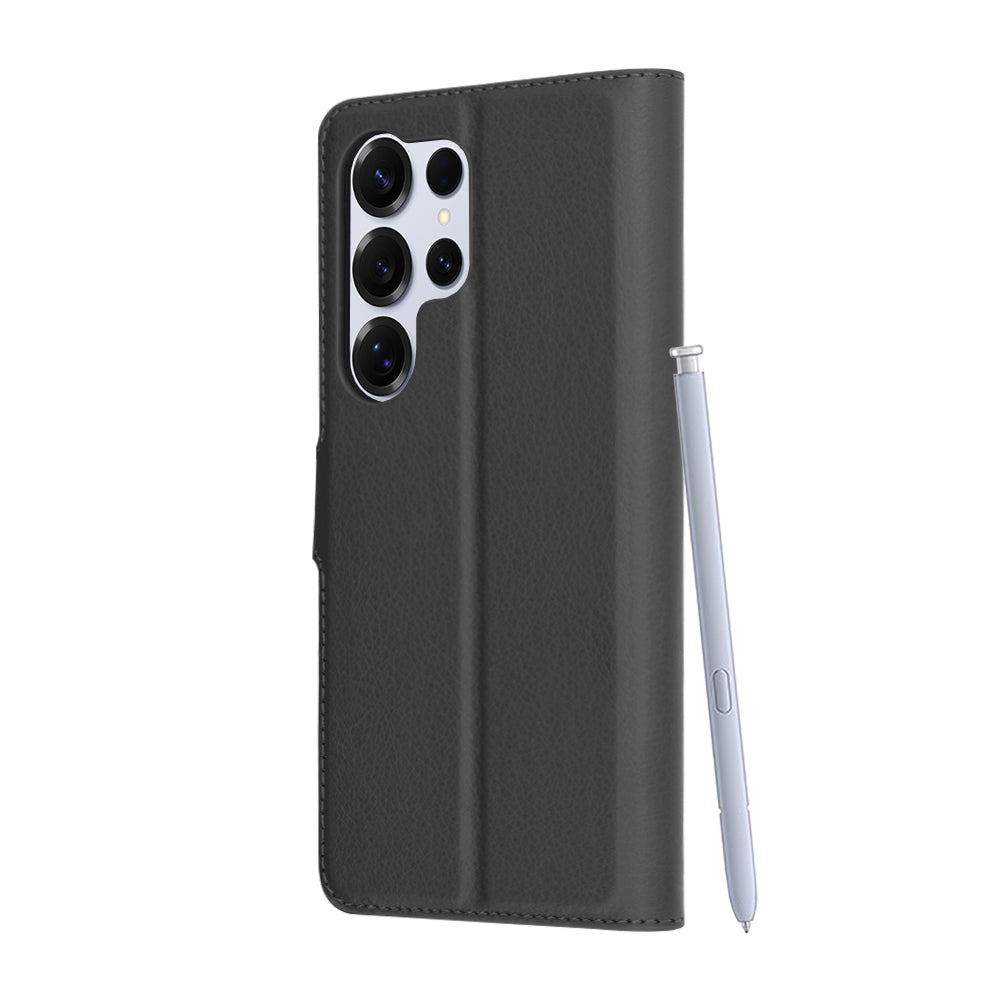 Coque pour Samsung Galaxy S25 Ultra S938, Techsuit, Leather Folio, Noire