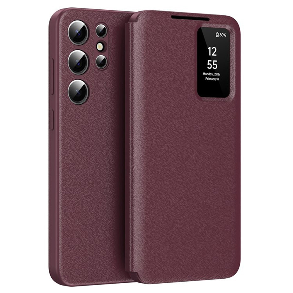 Coque pour Samsung Galaxy S25 Ultra S938, Techsuit, SmartView, Rouge