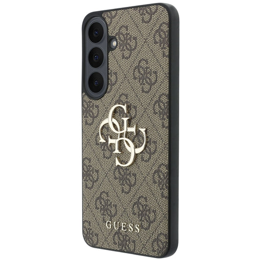 Coque pour Samsung Galaxy S26 FE S741, Guess, Logo Métal 4G, Marron