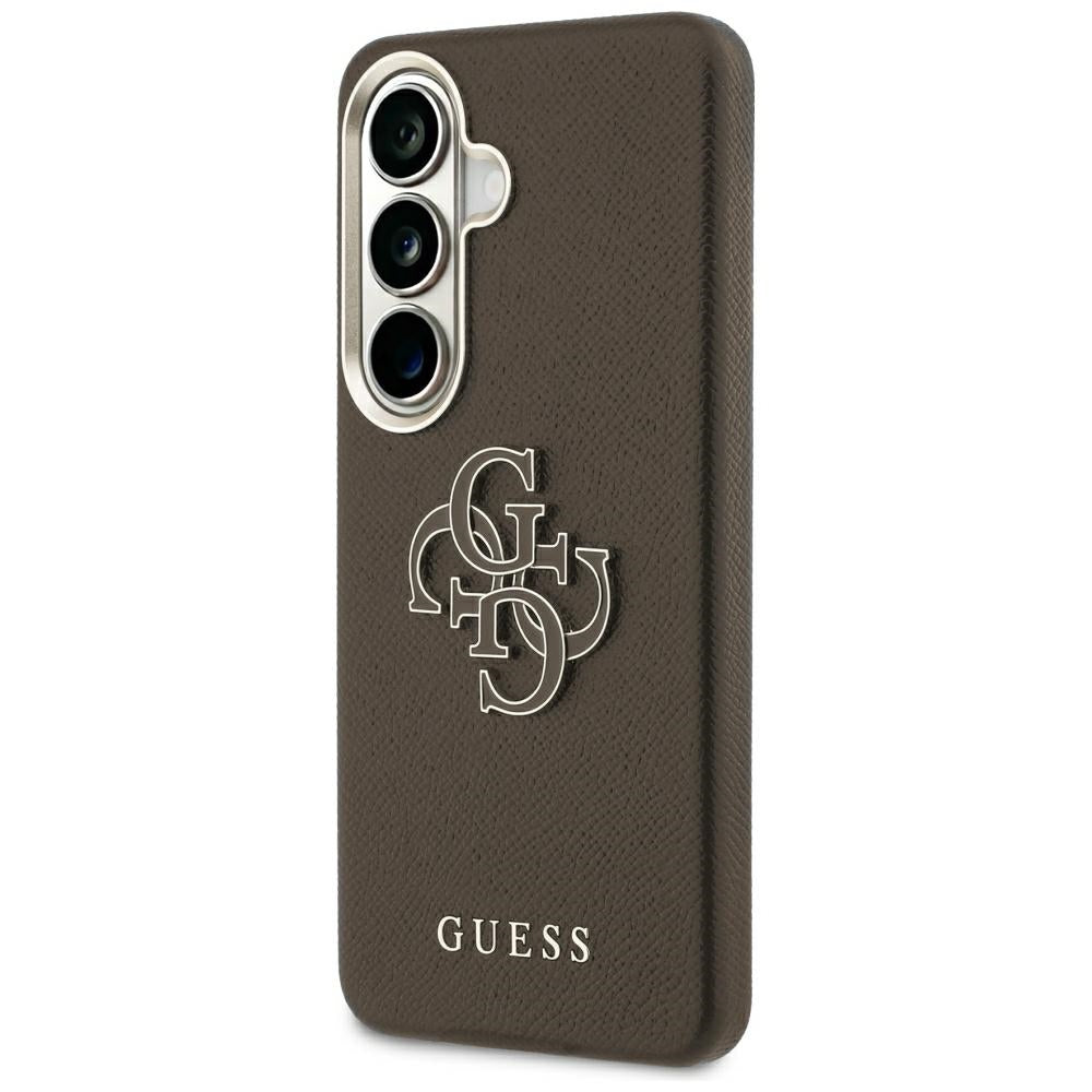 Coque pour Samsung Galaxy S26 S942, Guess, 4G Grained Big and Classic Logo, Marron