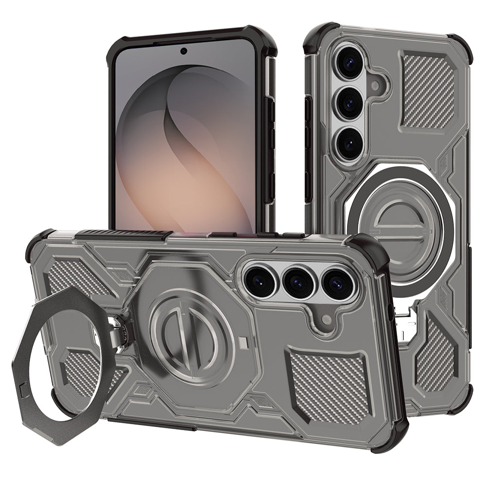Hoes voor Samsung Galaxy S26 S942, Techsuit, Carbon Shield Pro, Rookkleurig