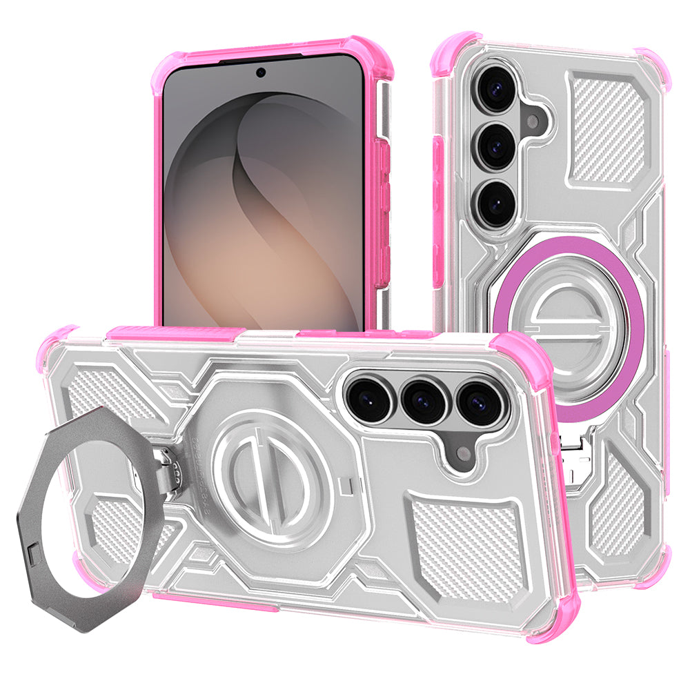 Étui pour Samsung Galaxy S26 S942, Techsuit, Carbon Shield Pro, Rose.