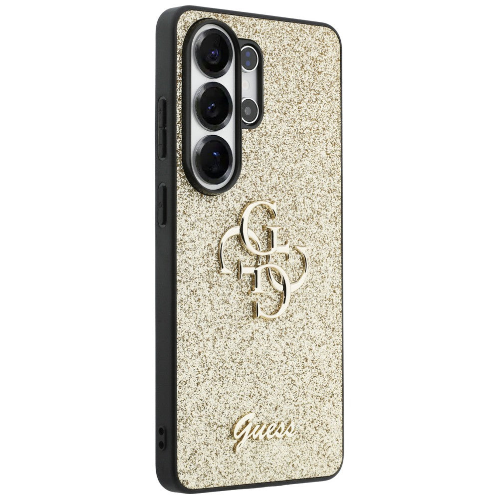 Étui pour Samsung Galaxy S26 Ultra S948, Guess, Fixed Glitter Big 4G Metal Frame, Doré