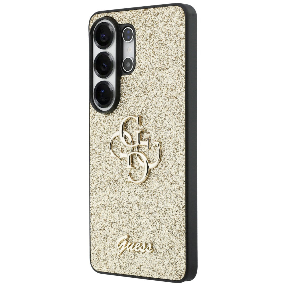 Étui pour Samsung Galaxy S26 Ultra S948, Guess, Fixed Glitter Big 4G Metal Frame, Doré