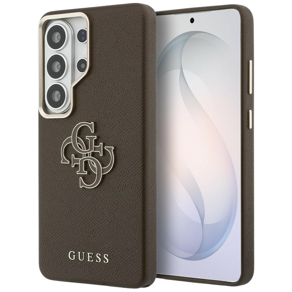 Hülle für Samsung Galaxy S26 Ultra S948, Guess, 4G Grained Big and Classic Logo, Braun