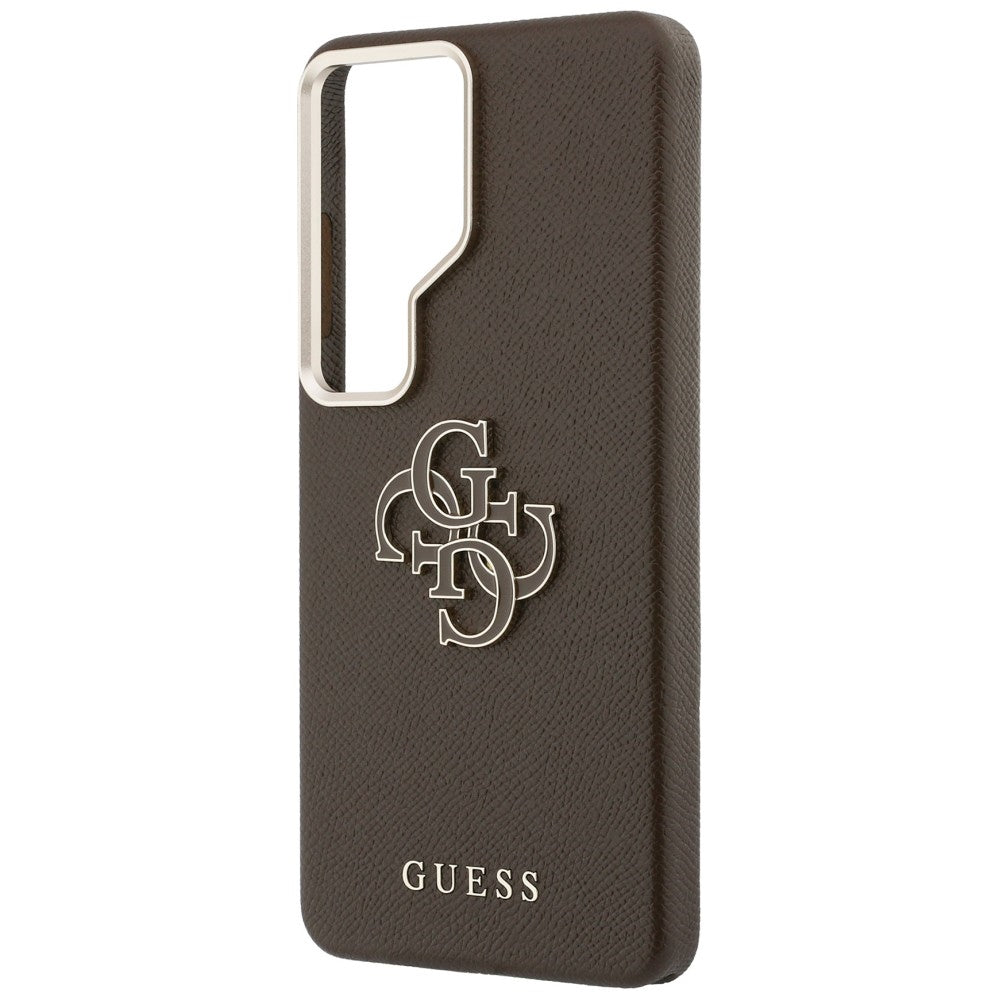 Hülle für Samsung Galaxy S26 Ultra S948, Guess, 4G Grained Big and Classic Logo, Braun