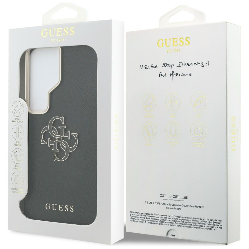 Hülle für Samsung Galaxy S26 Ultra S948, Guess, 4G Grained Big and Classic Logo, Schwarz