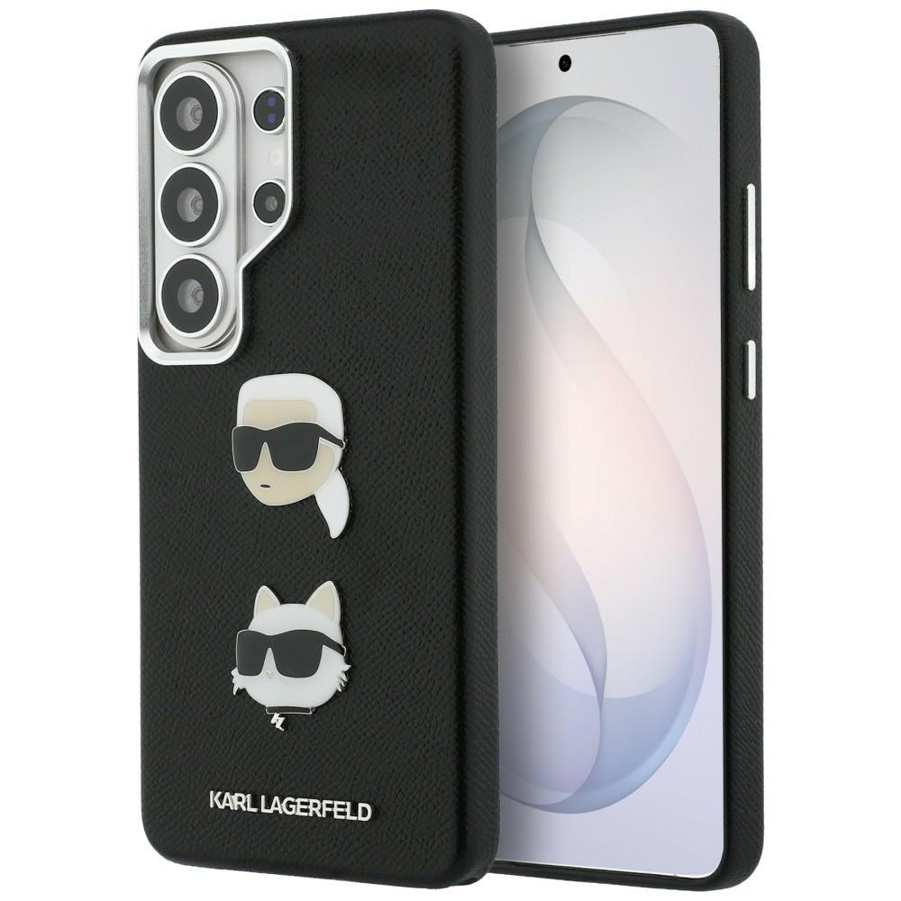 Hoes voor Samsung Galaxy S26 Ultra S948, Karl Lagerfeld, Saffiano Karl & Choupette's Head Pin, Zwart