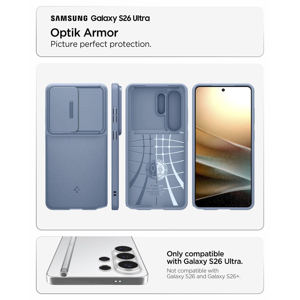 Hülle für Samsung Galaxy S26 Ultra S948, Spigen, Optik Armor, Blau ACS11226