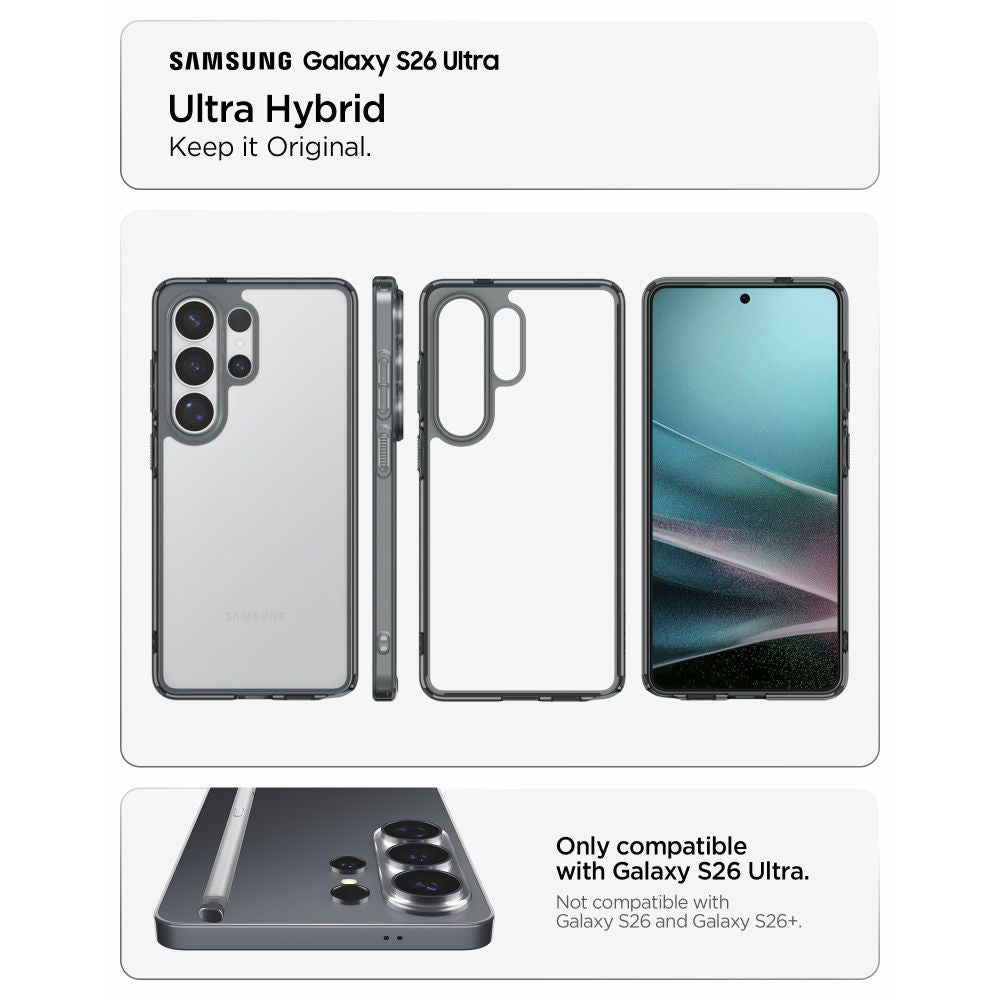 Étui pour Samsung Galaxy S26 Ultra S948, Spigen, Ultra Hybrid, Fumé