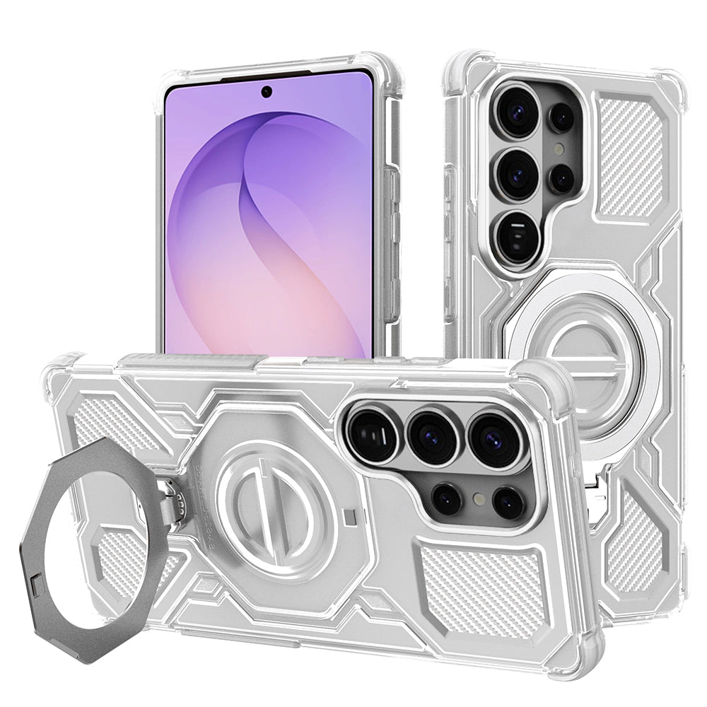 Hoes voor Samsung Galaxy S26 Ultra S948, Techsuit, Carbon Shield Pro, Wit