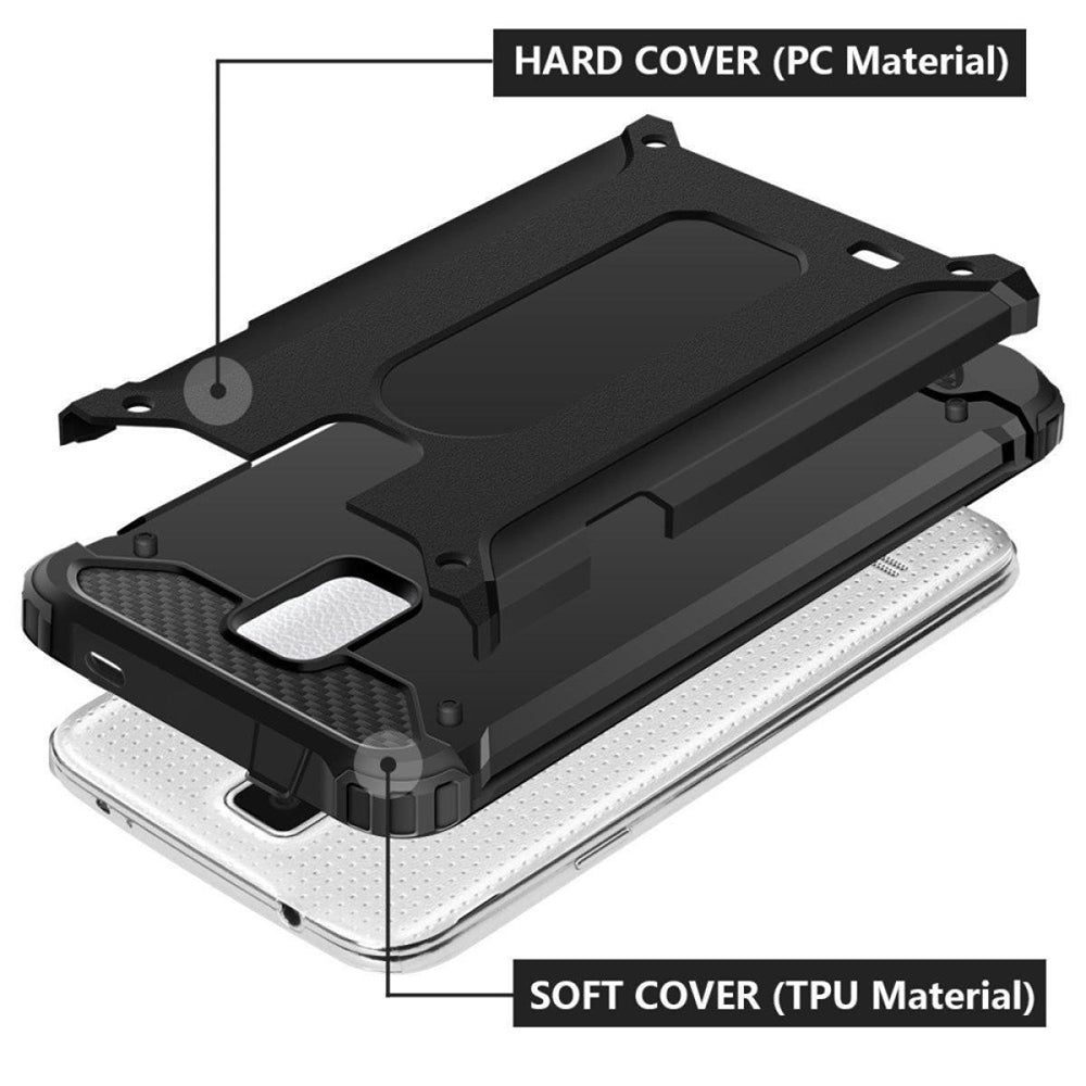 Coque pour Samsung Galaxy S5 G900, Techsuit, Hybrid Armor, Noire