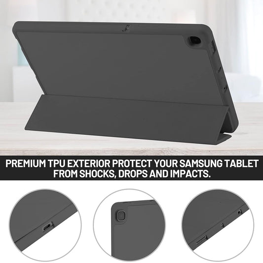 Hoes voor Samsung Galaxy Tab S6 Lite (2024) / Tab S6 Lite (2022) / Tab S6 Lite (2020), Techsuit, Flex Trifold, Zwart
