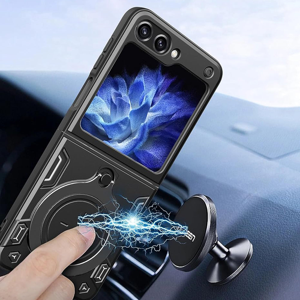 Coque pour Samsung Galaxy Z Flip5 F731, Techsuit, CamGuard Pro, Noire