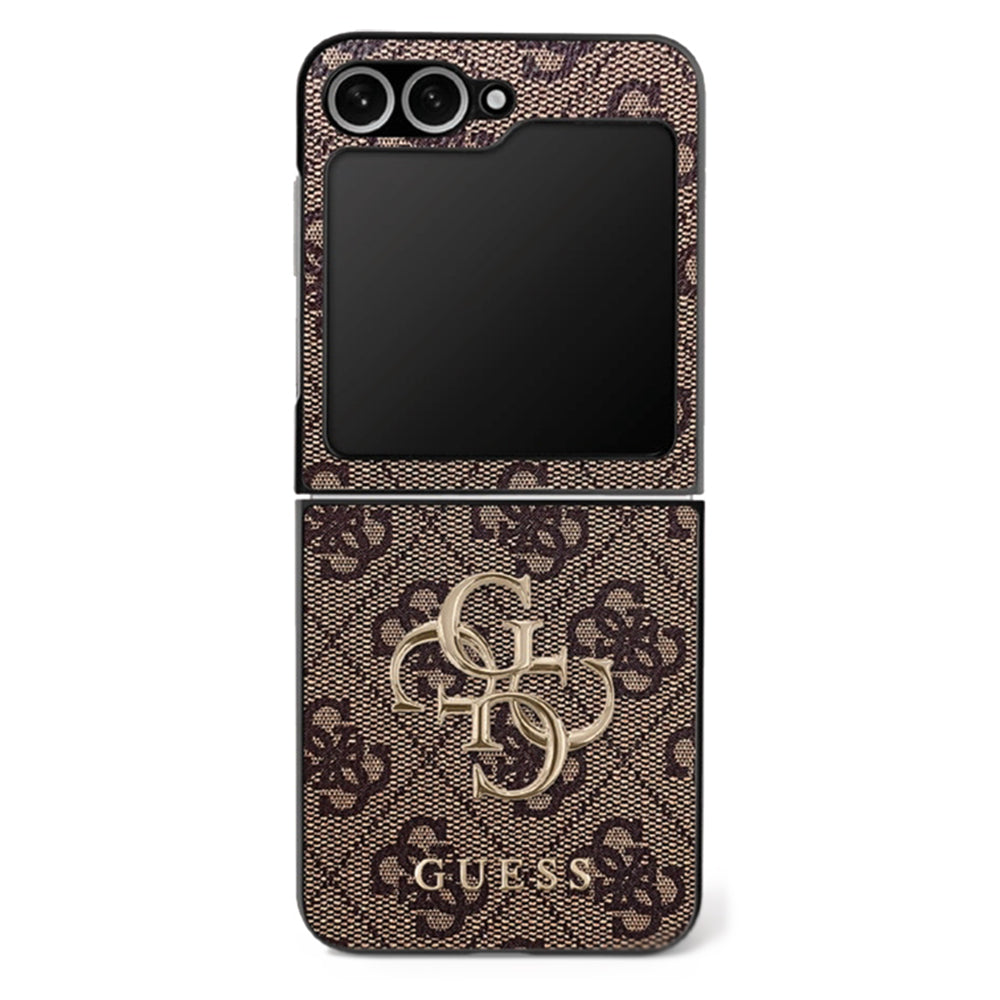 Hoes voor Samsung Galaxy Z Flip7 F766, Guess, 4G Metal Logo, Bruin