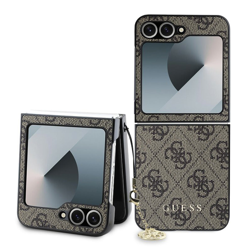 Hoes voor Samsung Galaxy Z Flip7 FE F761 / Z Flip6 F741, Guess, 4G Charm, Bruin