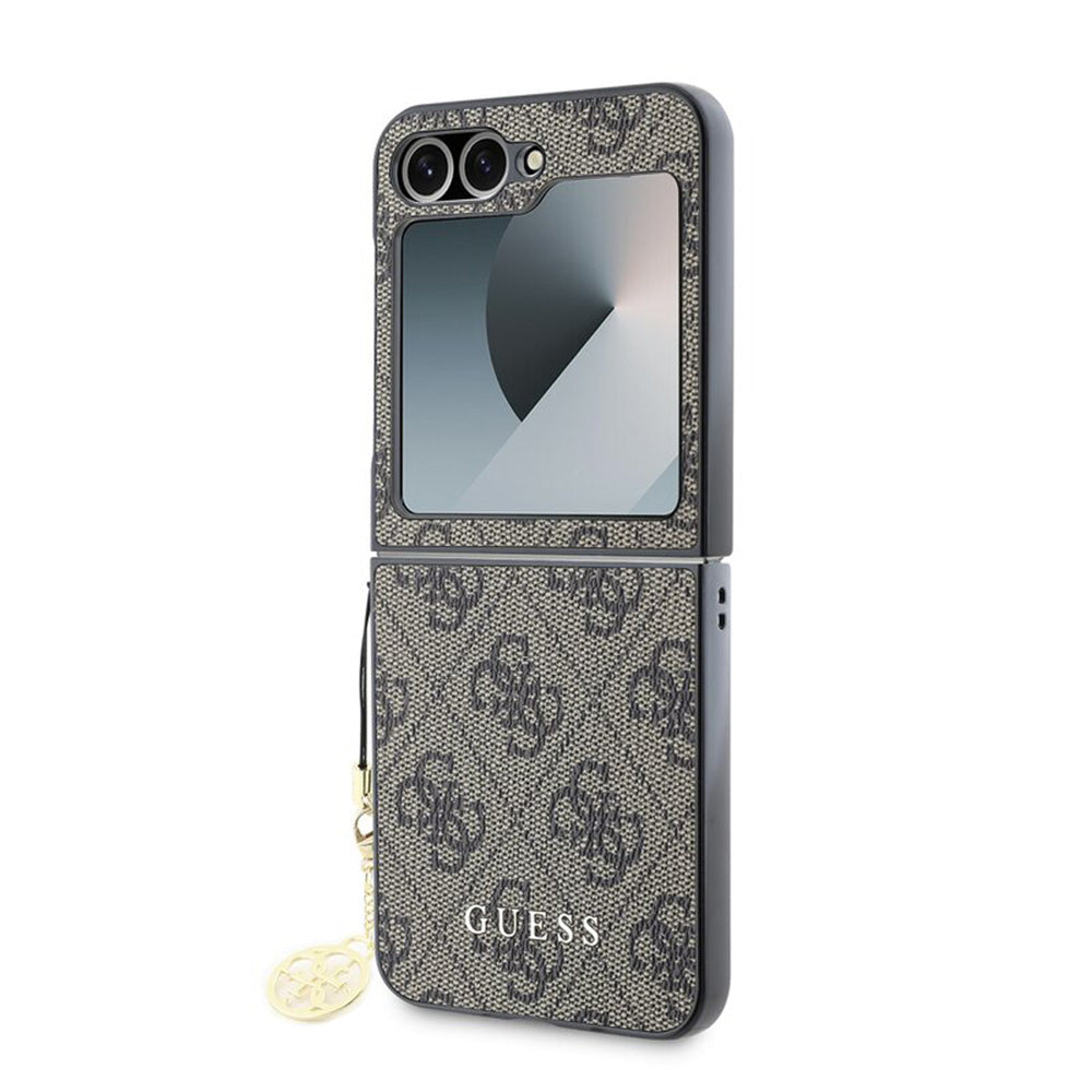 Hoes voor Samsung Galaxy Z Flip7 FE F761 / Z Flip6 F741, Guess, 4G Charm, Bruin