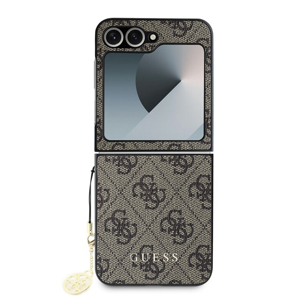 Hoes voor Samsung Galaxy Z Flip7 FE F761 / Z Flip6 F741, Guess, 4G Charm, Bruin