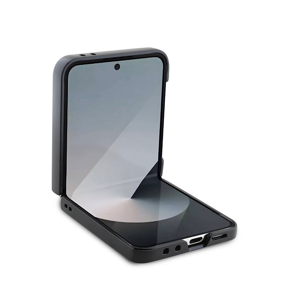 Hülle für Samsung Galaxy Z Flip7 FE F761 / Z Flip6 F741, Guess, 4G Metal Logo, Braun