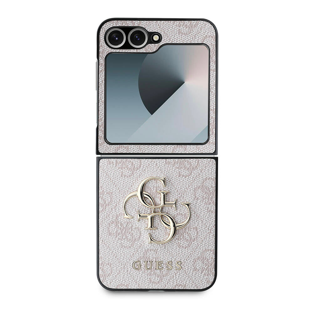 Hoes voor Samsung Galaxy Z Flip7 FE F761 / Z Flip6 F741, Guess, 4G Metalen Logo, Roze
