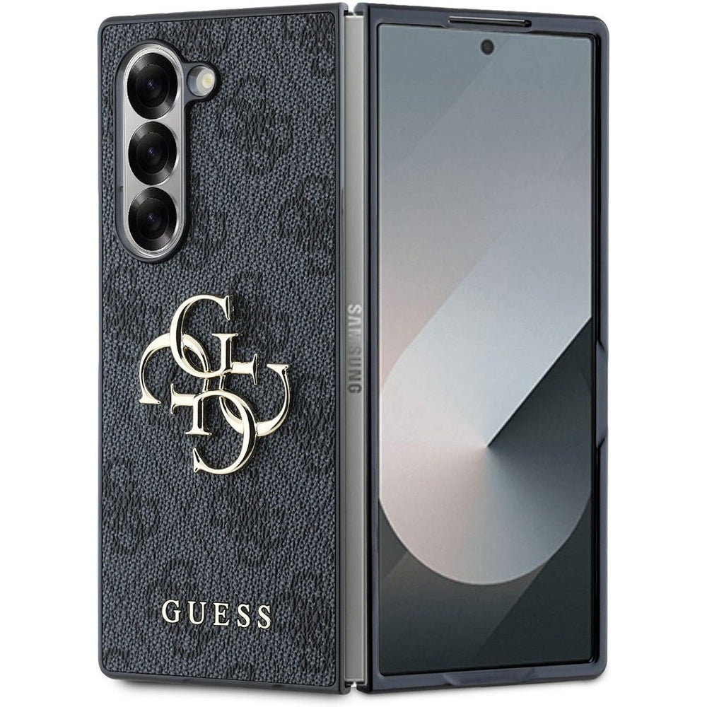 Hoes voor Samsung Galaxy Z Fold6 F956, Guess, 4G Metal Logo, Zwart
