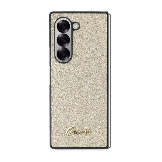 Étui pour Samsung Galaxy Z Fold6 F956, Guess, Glitter Script, Doré