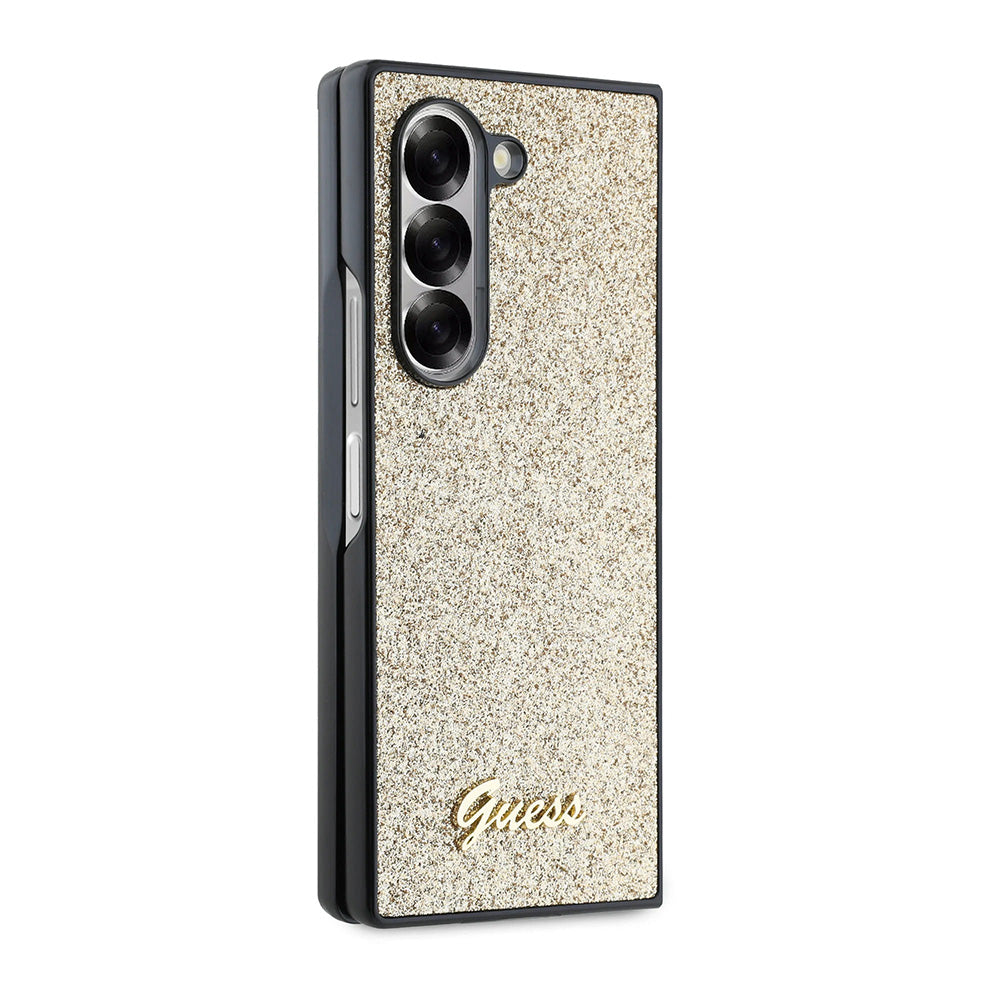 Étui pour Samsung Galaxy Z Fold6 F956, Guess, Glitter Script, Doré
