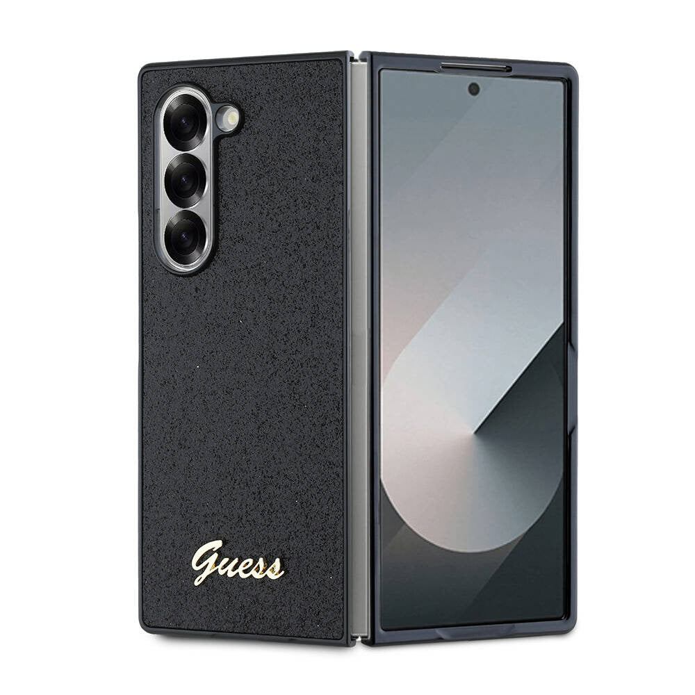 Hoes voor Samsung Galaxy Z Fold6 F956, Guess, Glitter Script, Zwart
