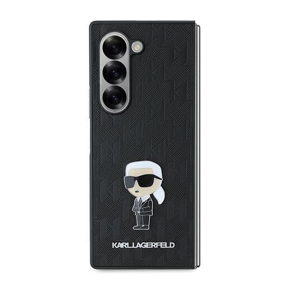 Étui pour Samsung Galaxy Z Fold6 F956, Karl Lagerfeld, Saffiano Monogram Ikonik, Noir.