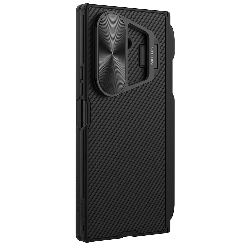 Coque pour Samsung Galaxy Z Fold7 F966, Nillkin, CamShield Prop avec couvercle d'objectif en métal et support pour S-Pen, Noir