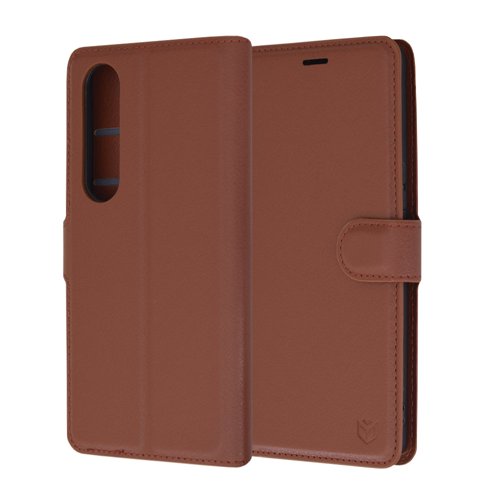 Coque pour Sony Xperia 1 VI, Techsuit, Leather Folio, Marron