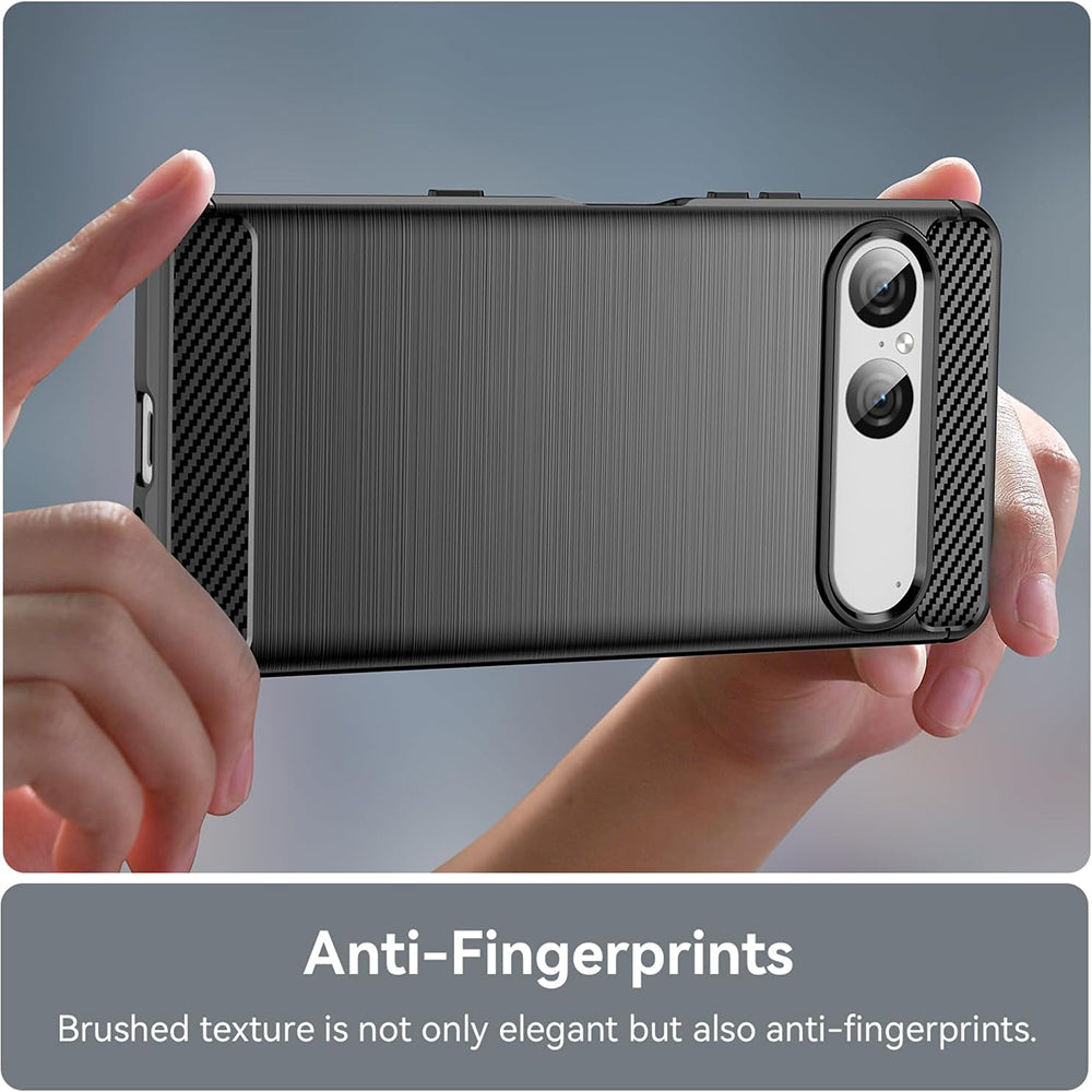 Hoes voor Sony Xperia 10 VIII, Techsuit, Carbon, Zwart
