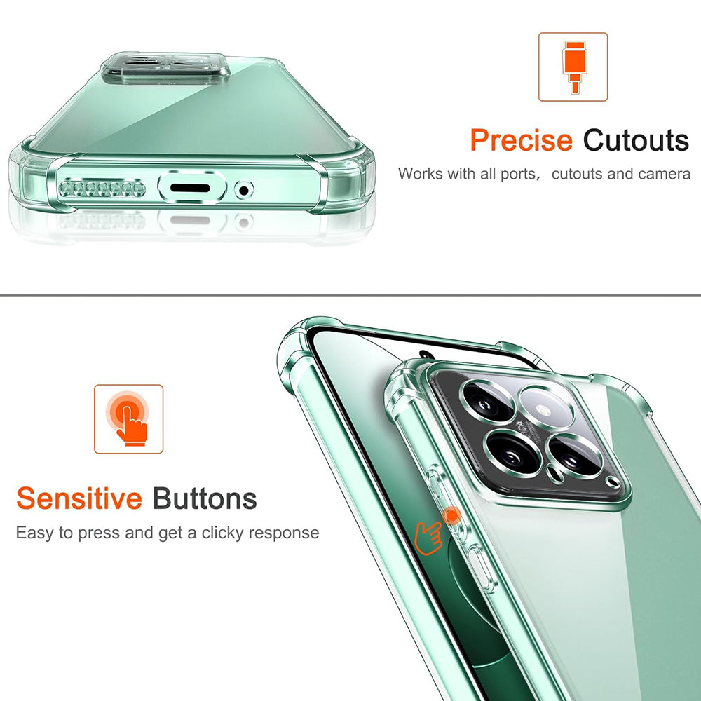 Étui pour Xiaomi 14 Pro, Techsuit, Shockproof Clear, Transparent
