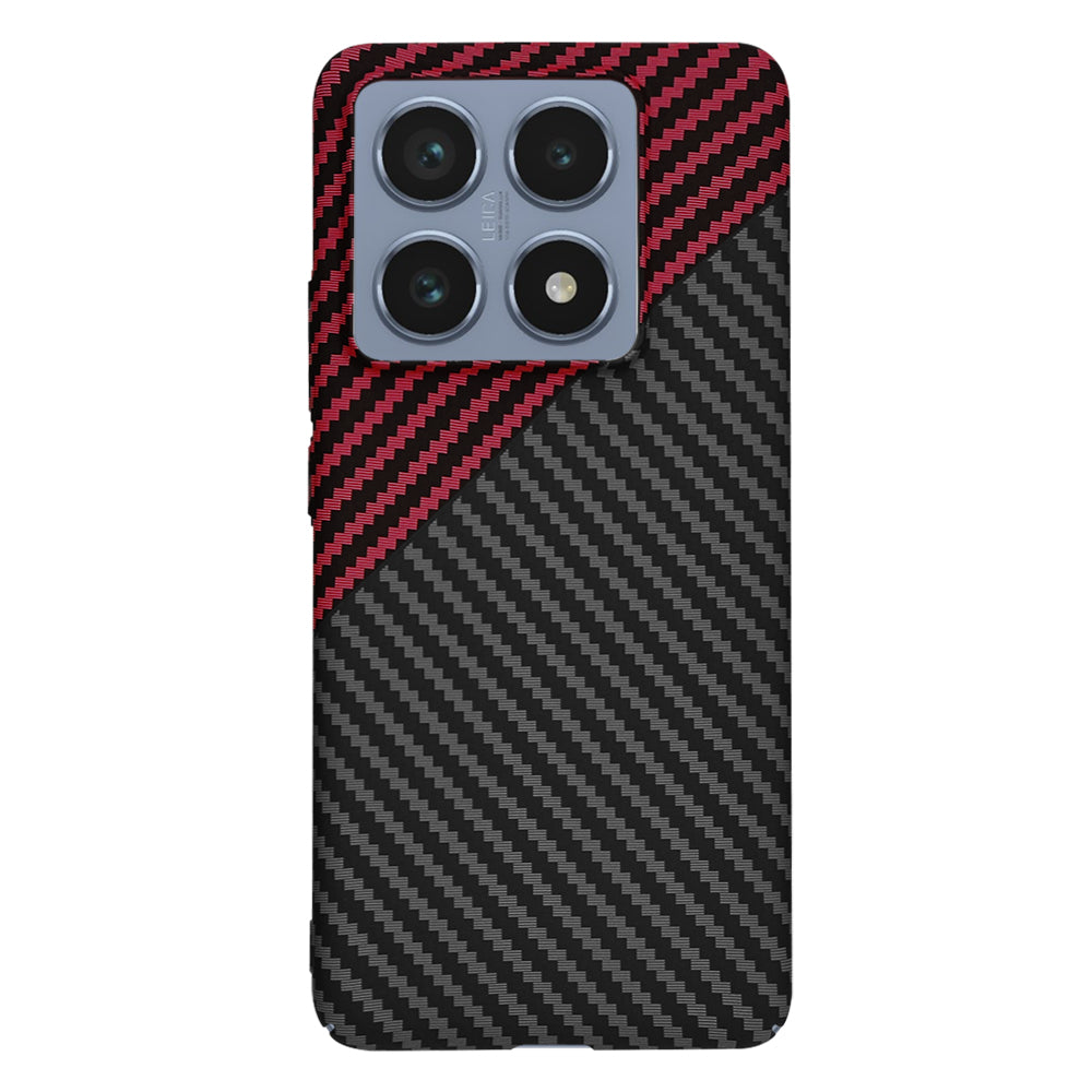 Coque pour Xiaomi 14T Pro, Techsuit, Carbonite FiberShell, Noir Rouge