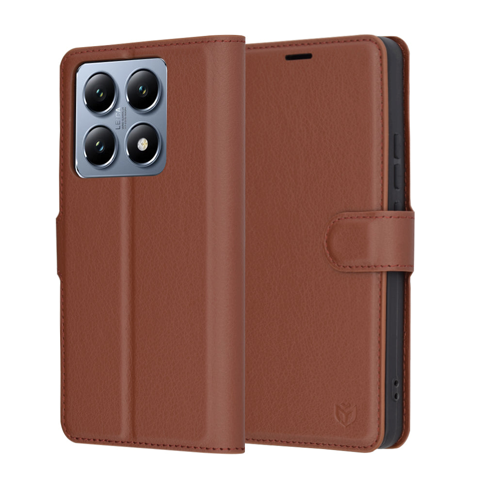 Coque pour Xiaomi 14T Pro, Techsuit, Leather Folio, Marron